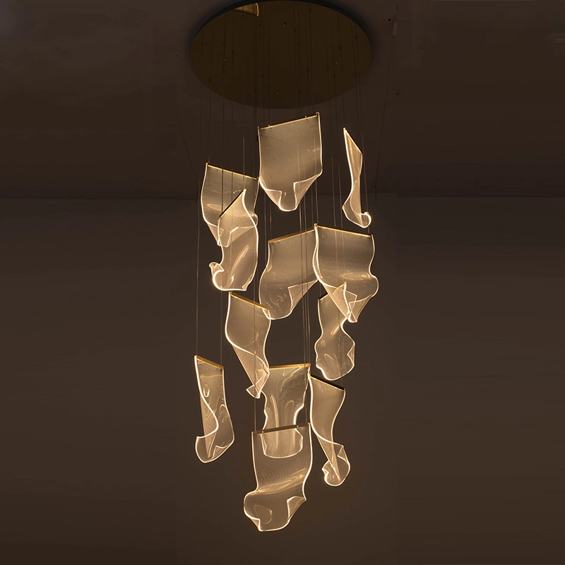 Artistic Stair Lamp Large Pendant Lamp Chandelier Hotel Lobby Lamp Chandelier
