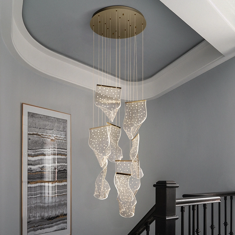 Artistic Stair Lamp Large Pendant Lamp Chandelier Hotel Lobby Lamp Chandelier
