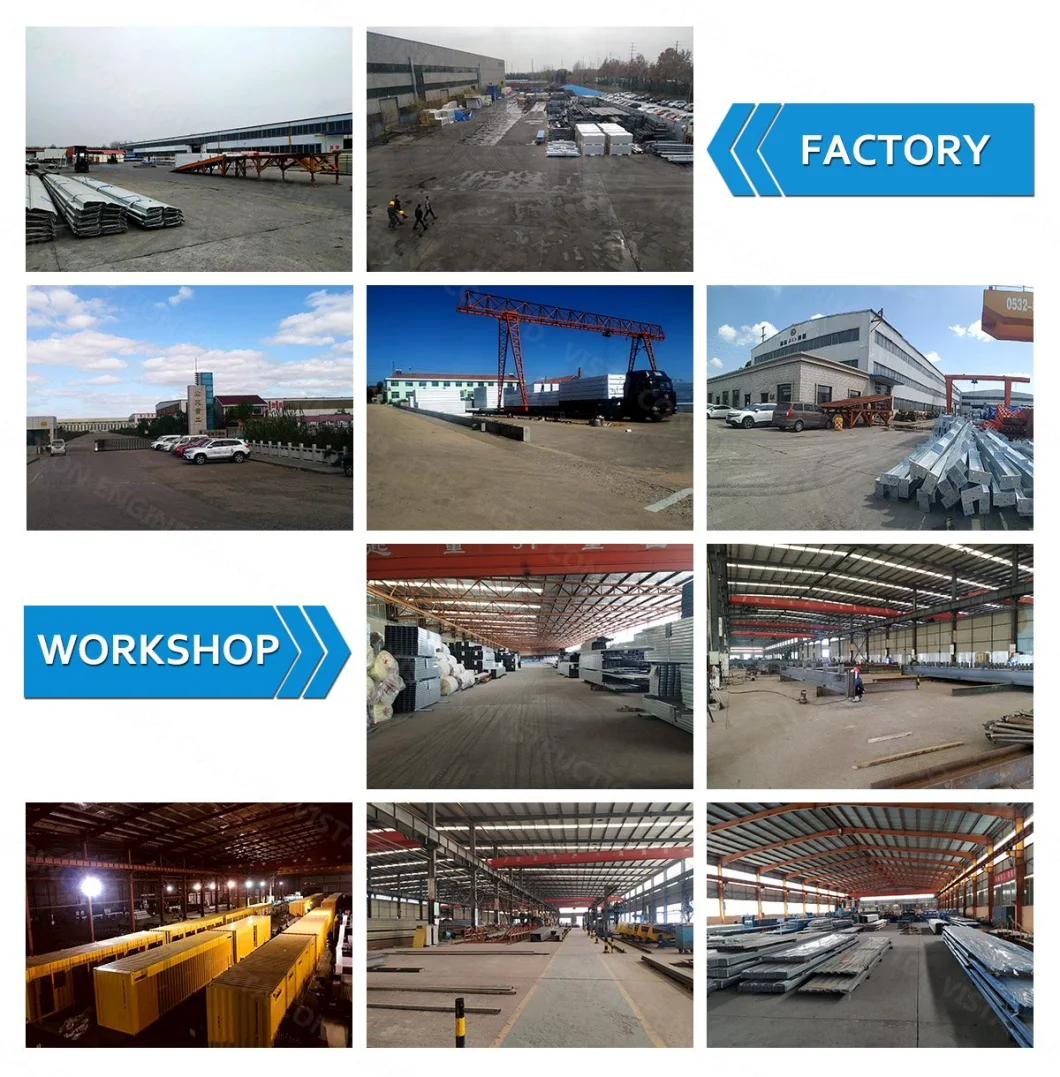 Industrial Commercial Prefabricated Galvanized Fire Proof Sandwich Panel Big Galvanized Light Steel Structure Storage Shed Warehouse Workshop