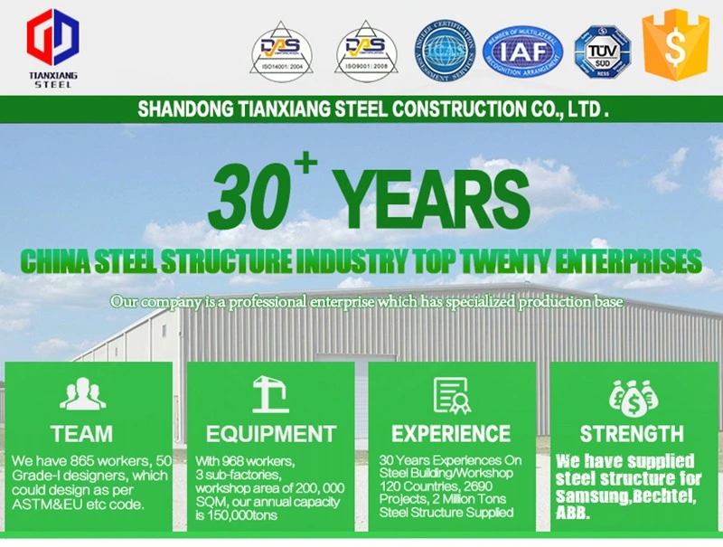 Pre Engineered Heavy Steel Building/ Metal Structure Building Workshop (TX15)