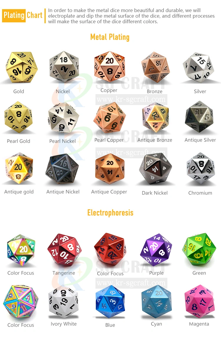 Manufacturers Supply 7 Multi-Sided Custom Dnd Board Games Metal Multi-Sided Dice Entertainment Sice Set