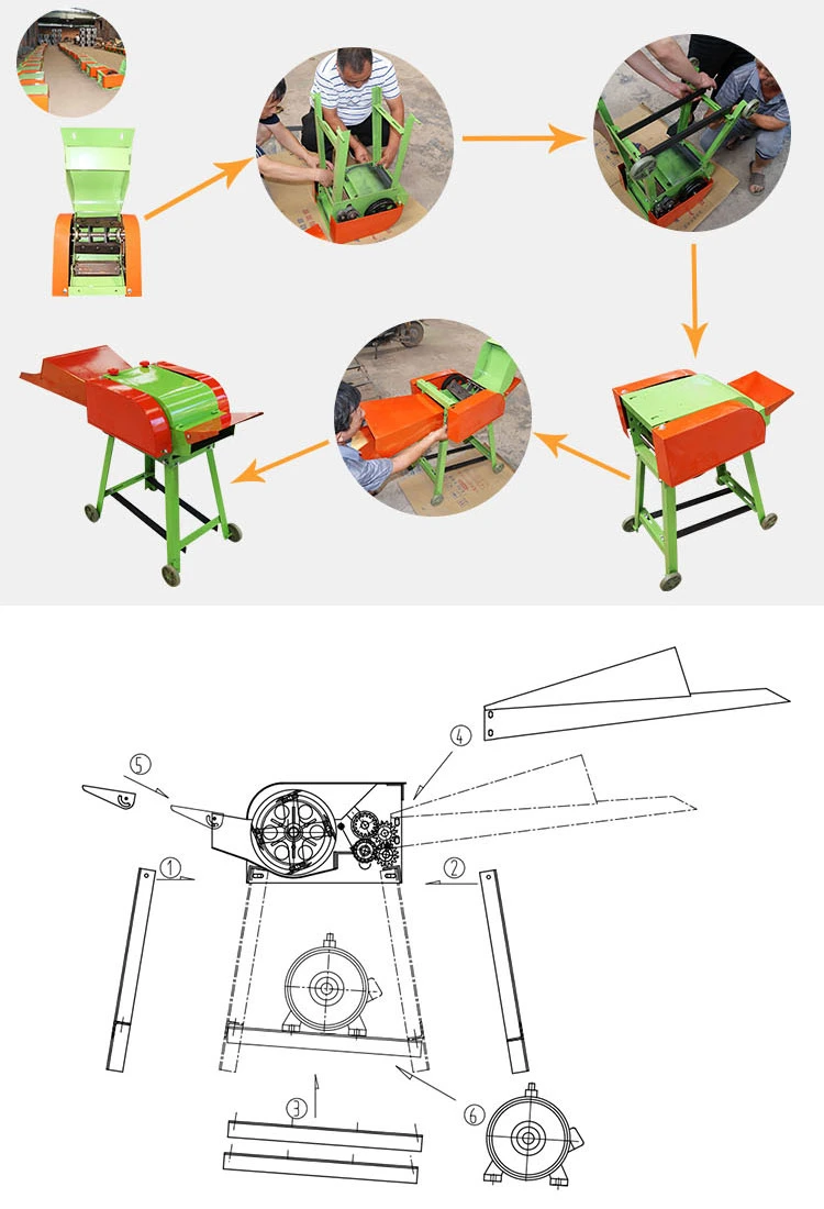 Chaff Cutter 9zp-0.4// Cows Hay Maize Stalk Shredder Chaff Cutter Machine