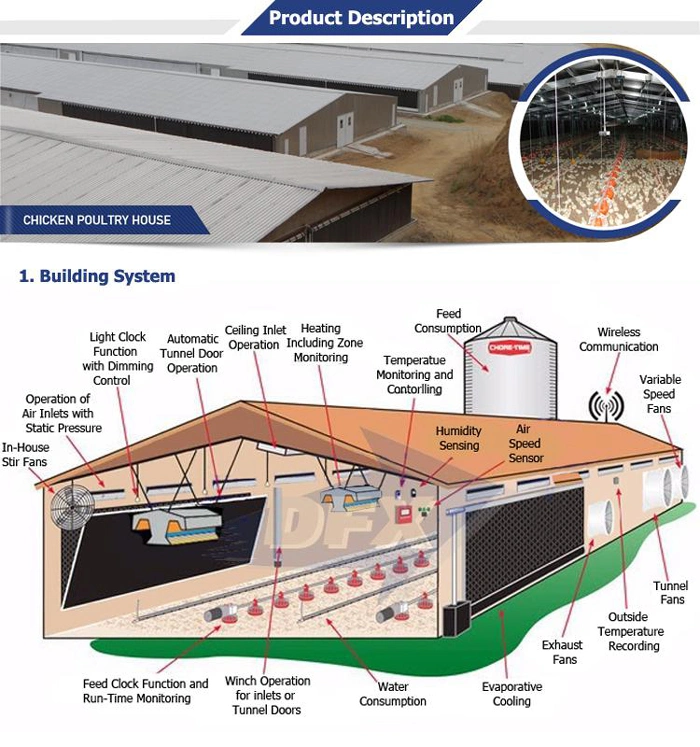 Agriculture Light Steel Prefab/Prefabricated Cowshed/Cattle Farm for Poultry House