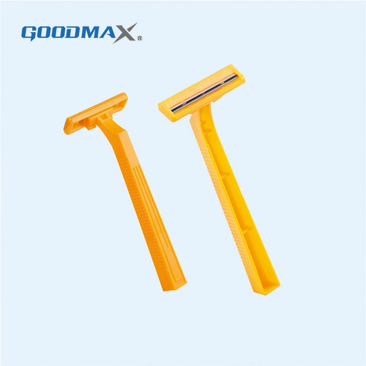 China Cheaper Rubber Handle Twin Blade Hotel Disposable Razor