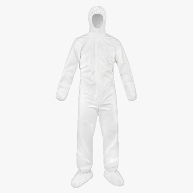 Protection Clothing PPE Suit in Stock Personal Protective Equipment Protective Suit Disposable Isolation Coverall Ce FDA