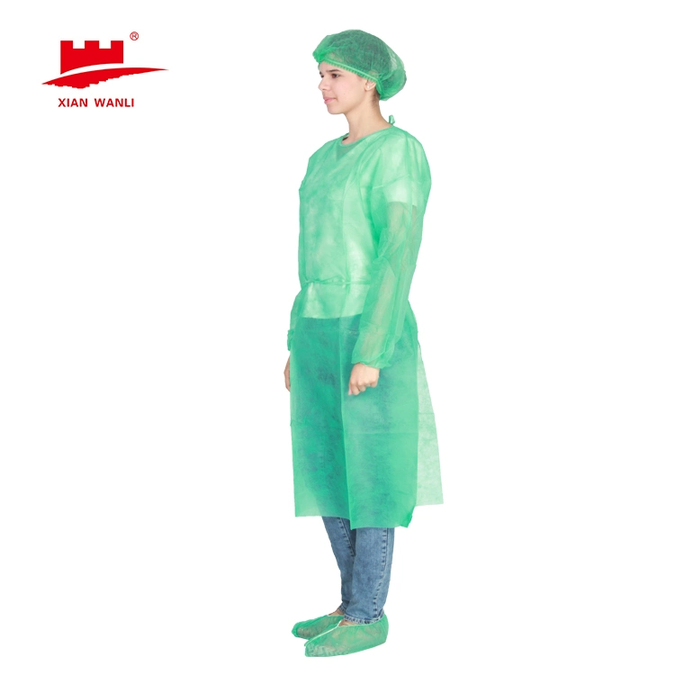 China Manufacturer PP Nonwoven Fabric Uniform Disposable Medical Blue SMS Sterilized Surgical Gown for Hospital Use