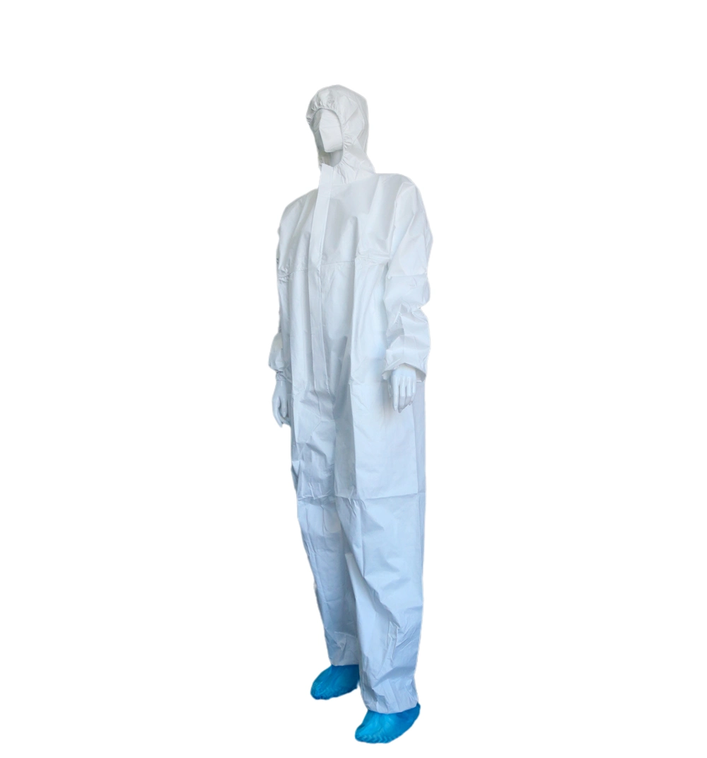 Disposable Nonwoven Microporous Film Laminated Coverall with SMS Fabric Back