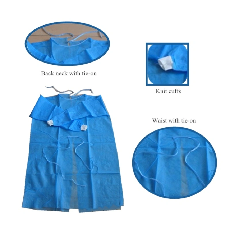 Medical Non Woven Fabrics Sterile Disposable SMS Gown Surgical