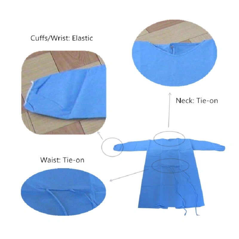 Medical Non Woven Fabrics Sterile Disposable SMS Gown Surgical