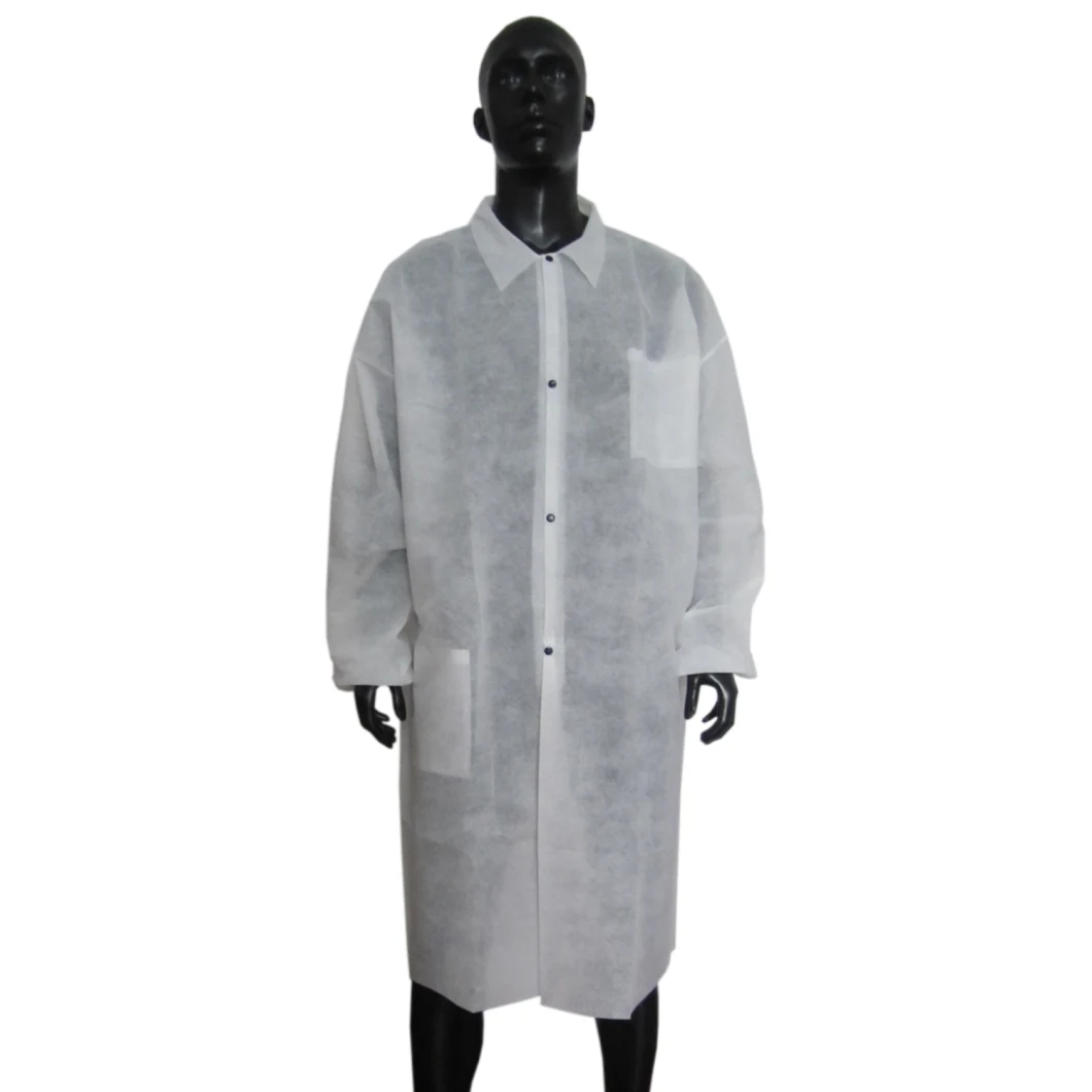 Disposable Nonwoven Medical Lab Coat Cleaning Room Uniform