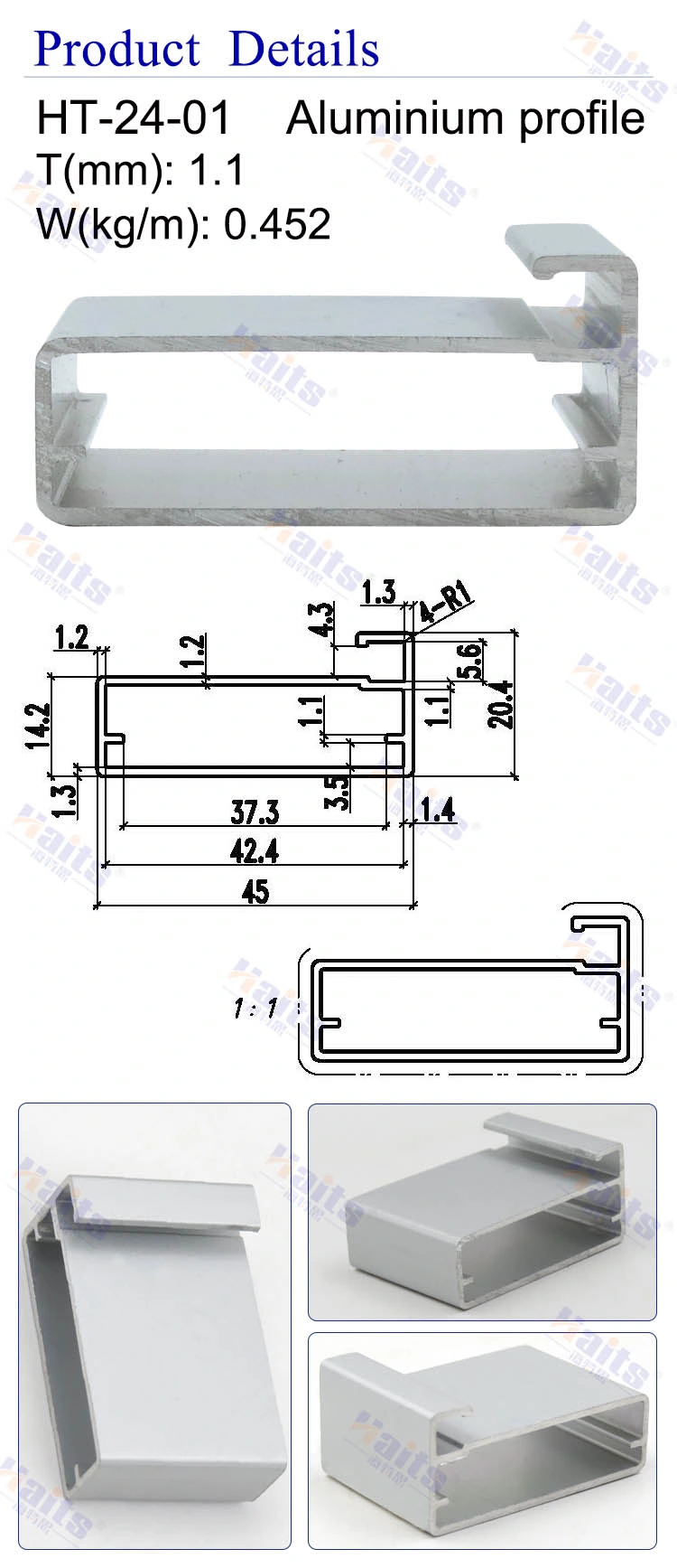 H Shape Aluminum Profile Octagonal Aluminum Profile Tubes Sliding Aluminum Profile