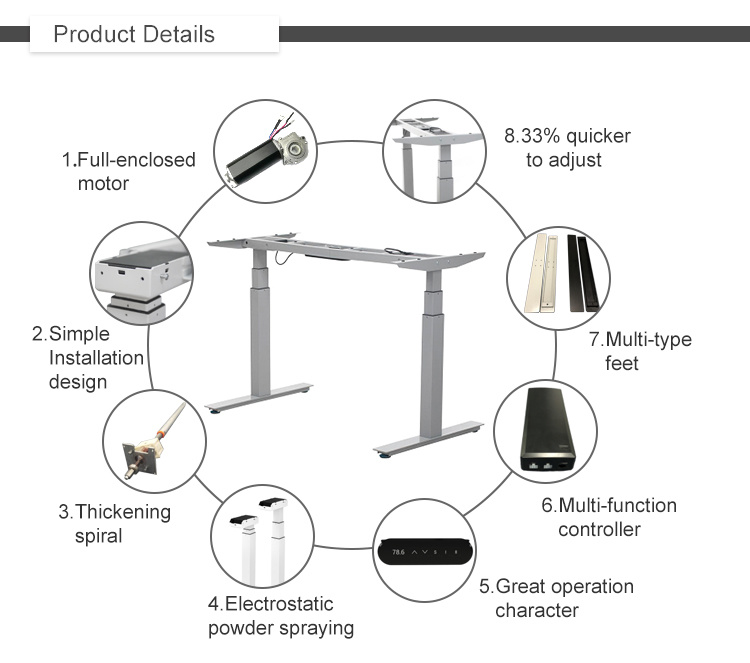 Office Desk Height Adjustable Leg with Lift Column Computer Desk Height Adjustable