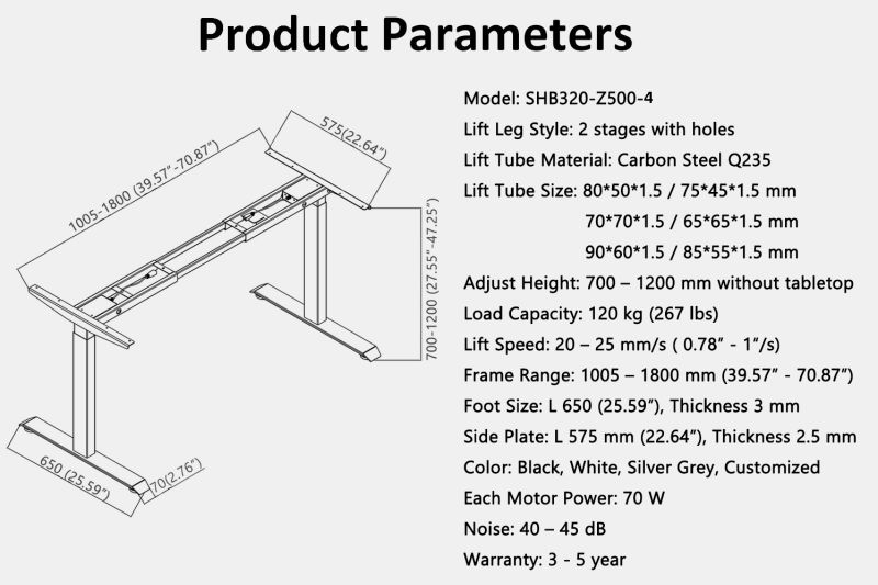 High-End Ergonomic Sit Standing Height Adjustable Stand up Desk