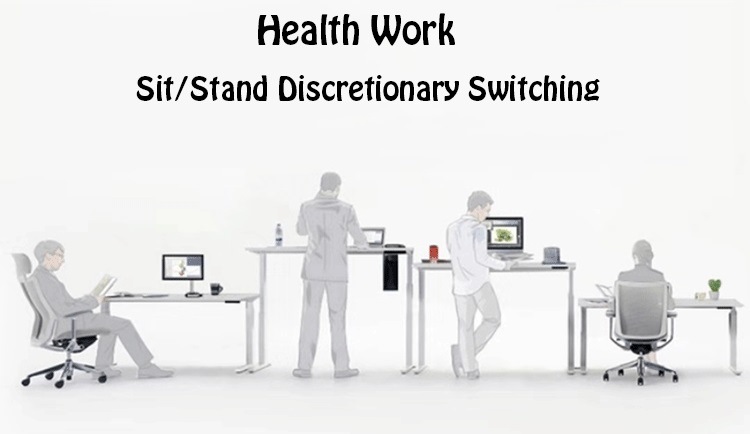 3 Legs L Shape Sit to Stand up Desk Ergonomic Height Adjustable Desk