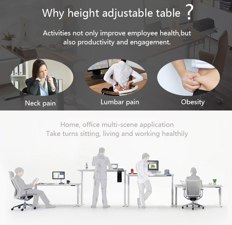 Electric Height Adjustable Standing Desk Standing Modern Desk Sit Stand up Table
