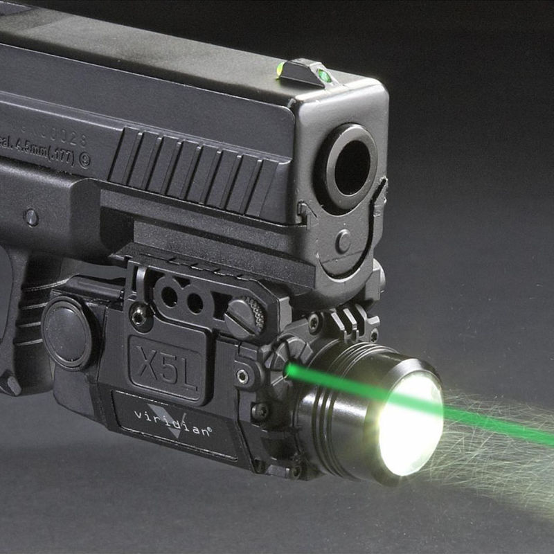 Tactical LED Flashlight with Green Laser Cl15-0095