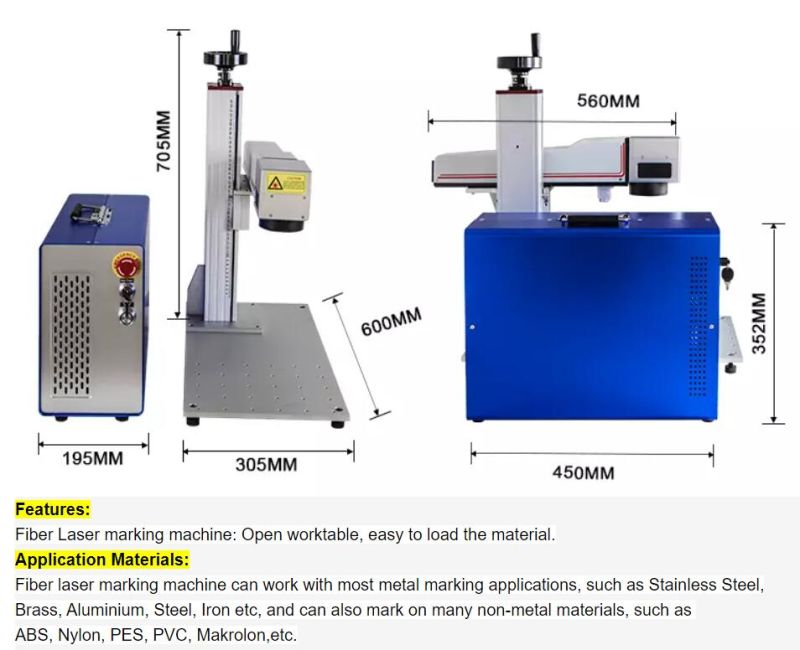 Raycus Fiber Laser Marker 20W 30W 50W Fiber Laser Marking Machine