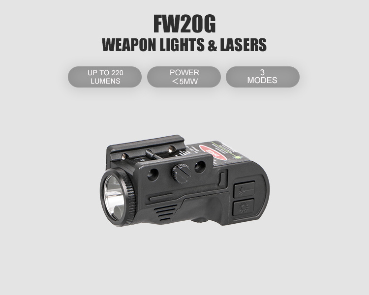 Aluminum Compact Tactical Green Laser Flashlight Weapon Light