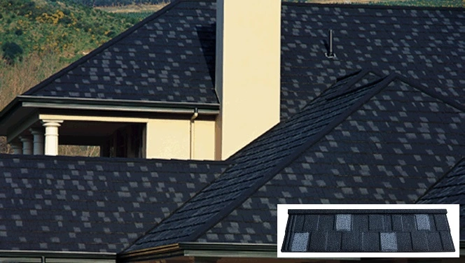 Lightweight Insulated Polymer-Sand Galvanized Stone Coated Shingle Slate 0.32mm Thick Roof Tiles Panel