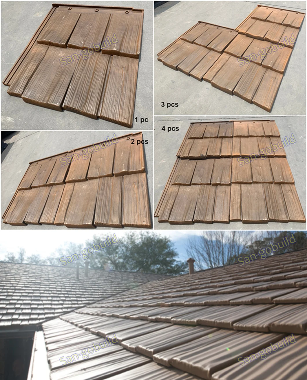 Chinese Traditional Roof Style Polyester Roofing Material a Class Water Proof Roofing Sheet for Slope Rooftop