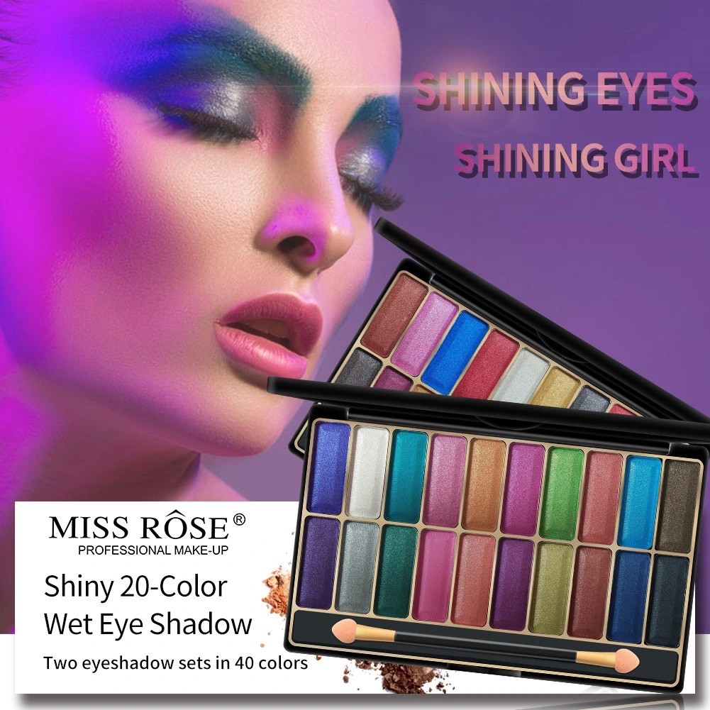 Mr007 Pearlescent Polarized Brightening Wet Powder Multicolor Eyeshadow Waterproof and Sweatproof Portable Makeup Glitter Eyeshadow Palette