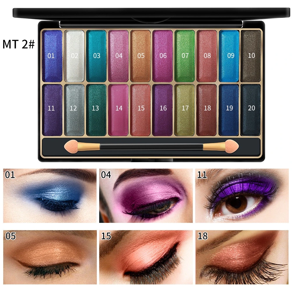 Mr007 Pearlescent Polarized Brightening Wet Powder Multicolor Eyeshadow Waterproof and Sweatproof Portable Makeup Glitter Eyeshadow Palette