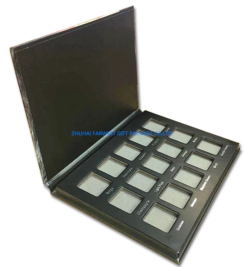 Cardboard Eyeshadow Box with 4c Printing Matt Lamination 15 Color Rectangle Holes Good Quality