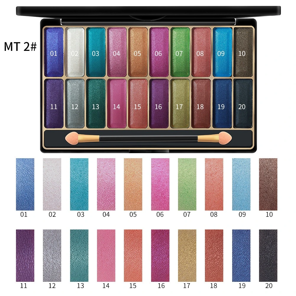 Mr007 Pearlescent Polarized Brightening Wet Powder Multicolor Eyeshadow Waterproof and Sweatproof Portable Makeup Glitter Eyeshadow Palette