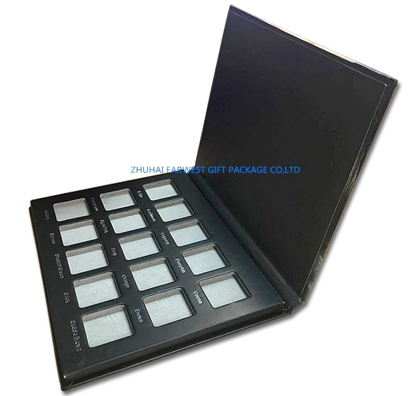 Cardboard Eyeshadow Box with 4c Printing Matt Lamination 15 Color Rectangle Holes Good Quality