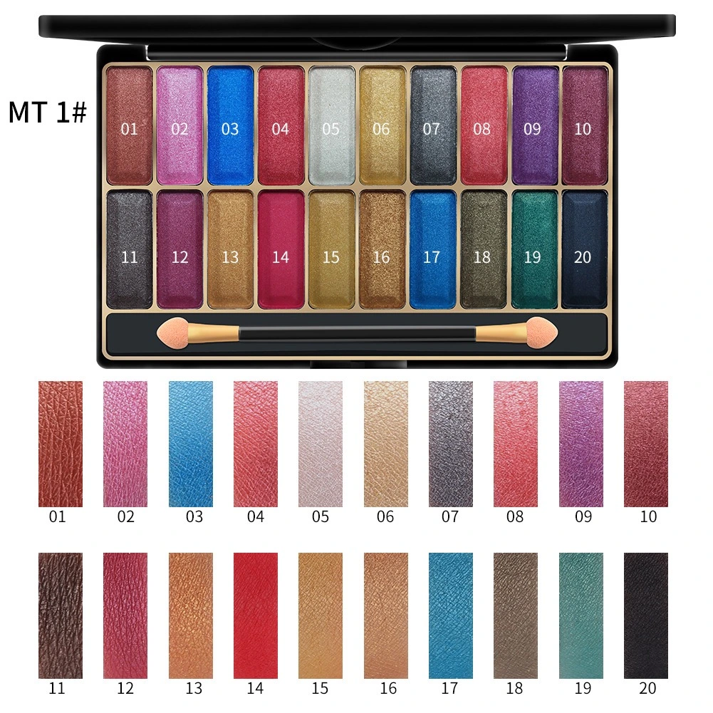 Mr007 Pearlescent Polarized Brightening Wet Powder Multicolor Eyeshadow Waterproof and Sweatproof Portable Makeup Glitter Eyeshadow Palette