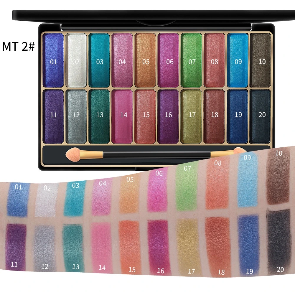 Mr007 Pearlescent Polarized Brightening Wet Powder Multicolor Eyeshadow Waterproof and Sweatproof Portable Makeup Glitter Eyeshadow Palette