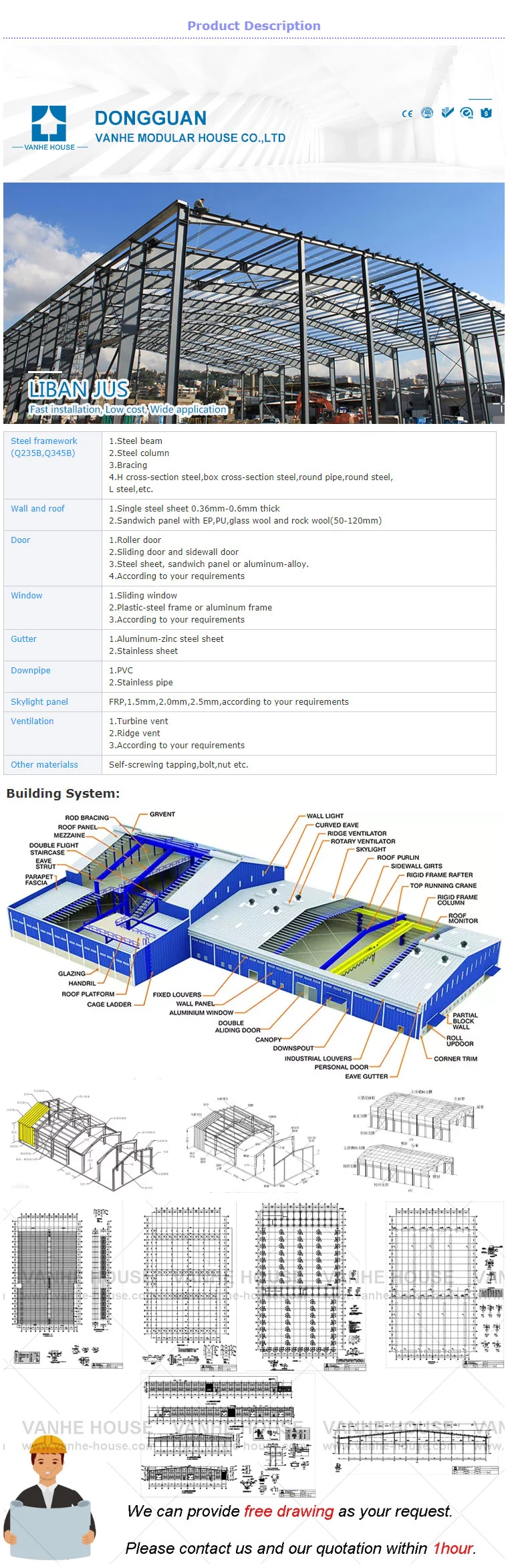 Warehouse Steel Structure Building Shop Steel Structure Warehouse Buildings Prefabricated