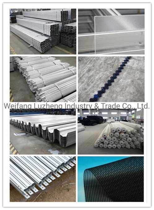 China Factory Hot Dipped Galvanized Steel Frame Film Greenhouse with Fans Cooling Shading System