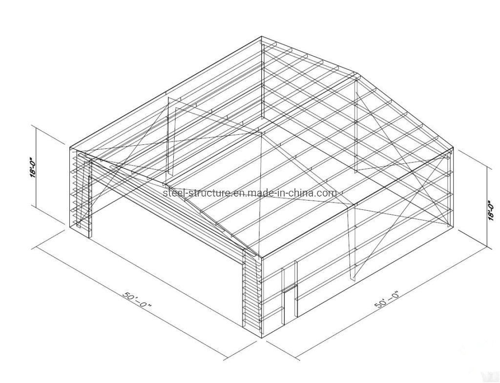 Light Metal Frame Structure Steel Structure Air Shed Hangar with Sliding Door