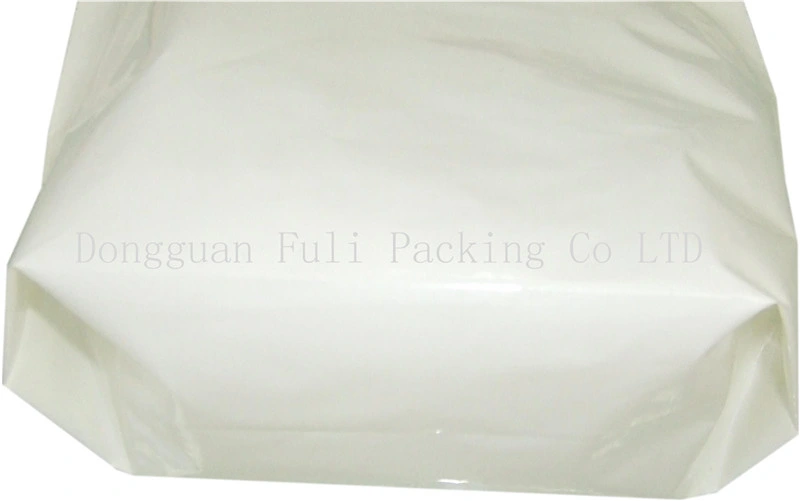 White Side Sealing Die Cut Polybag Plastic PE Shopping Handbag Polythene Packing Bag