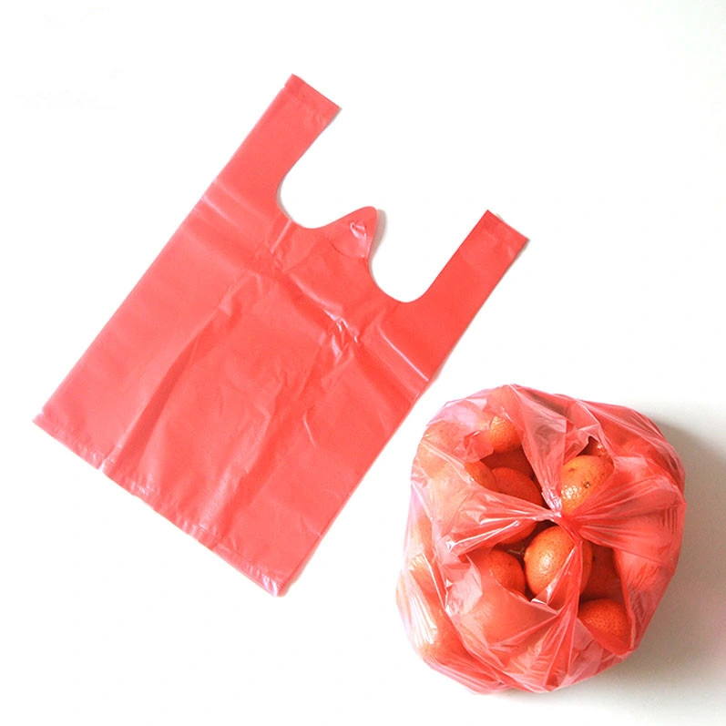 Plastic Food Vegetables Fruits Packing Bags T Shirt Flat Top Carrier Vest Sacks Shopping Packaging Bag