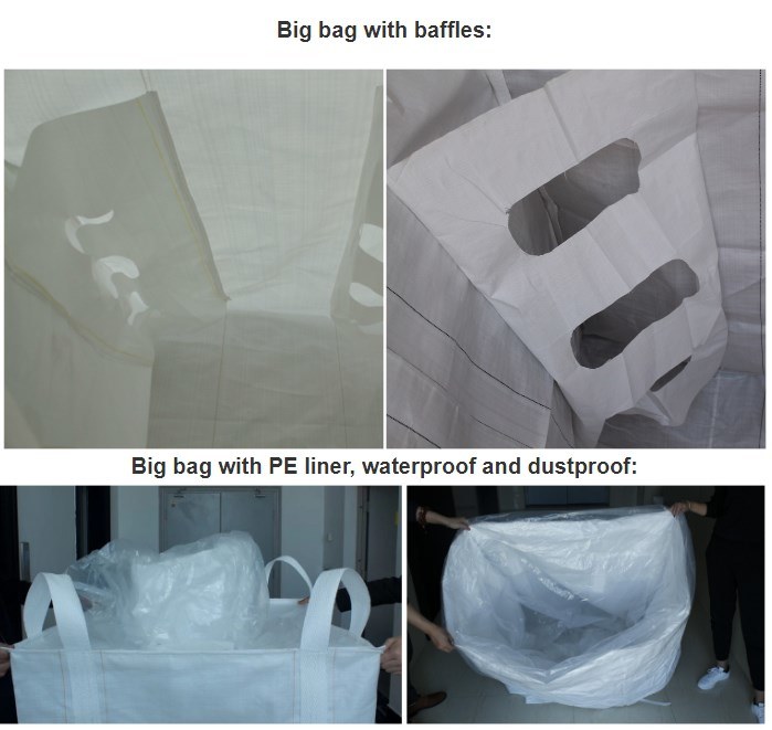 FIBC Baffle & Filling Spout Q-Bags Polypropylene PP Woven Bulk Bags for Sand Stone Cement