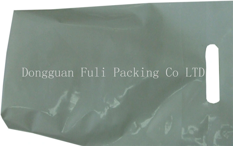 White Side Sealing Die Cut Polybag Plastic PE Shopping Handbag Polythene Packing Bag