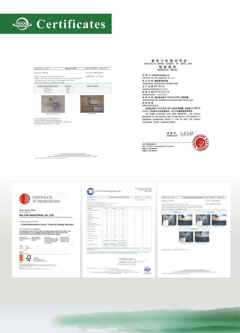 Marine Plwood of Container Flooring Plywood Specifications 3s Global Container Parts