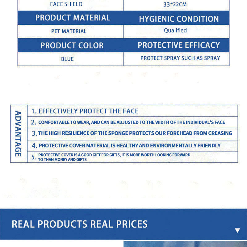 Double Anti Fog Personal Protective Face Shields for Adults