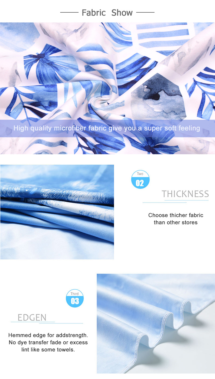 2020 Hot Sales Eco Friendly Antibacterial Micro Fiber Beach Towels