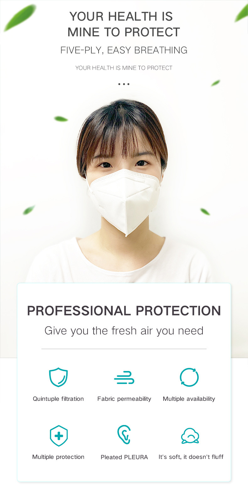 Anti-Pollution Dust KN95 Personal Mask Protective Face Mask Adults in Stock
