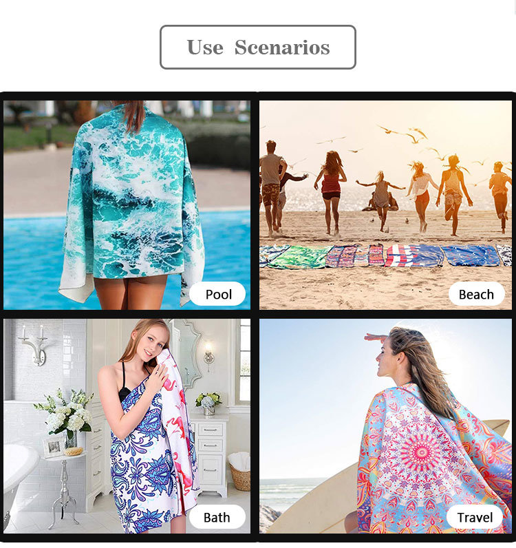 2020 Hot Sales Eco Friendly Antibacterial Micro Fiber Beach Towels