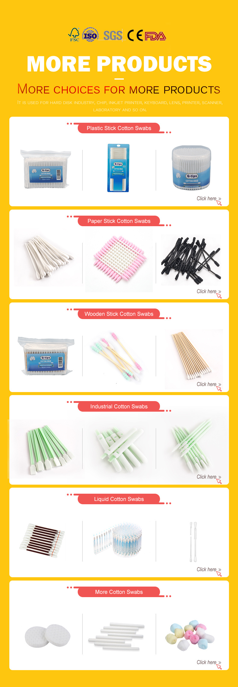 Cleaning Room Cotton Swab Sponge Applicator Manufacturer