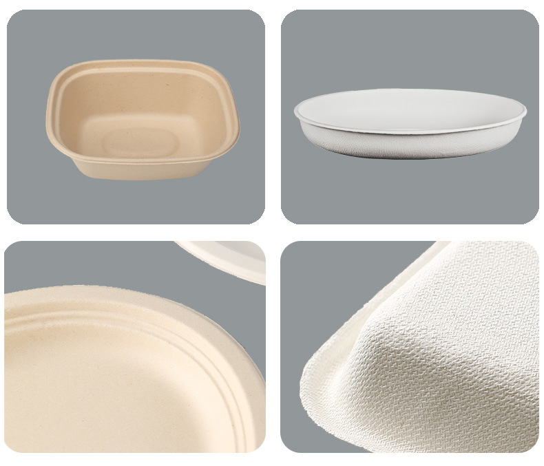 Eco-Friendly Disposable Natural Sugarcane  Bagasse  Pulp Paper  Bowl  Round  Bowl