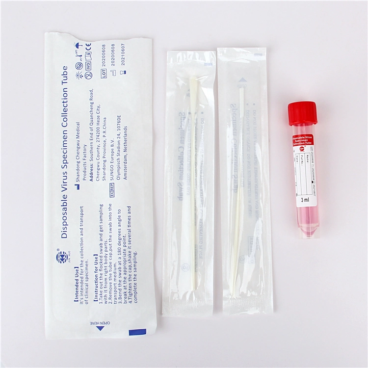 Disposable Virus Specimen Collection Tube Viral Transport Tube Vtm Tube with Nasal and Oral Throat Swab