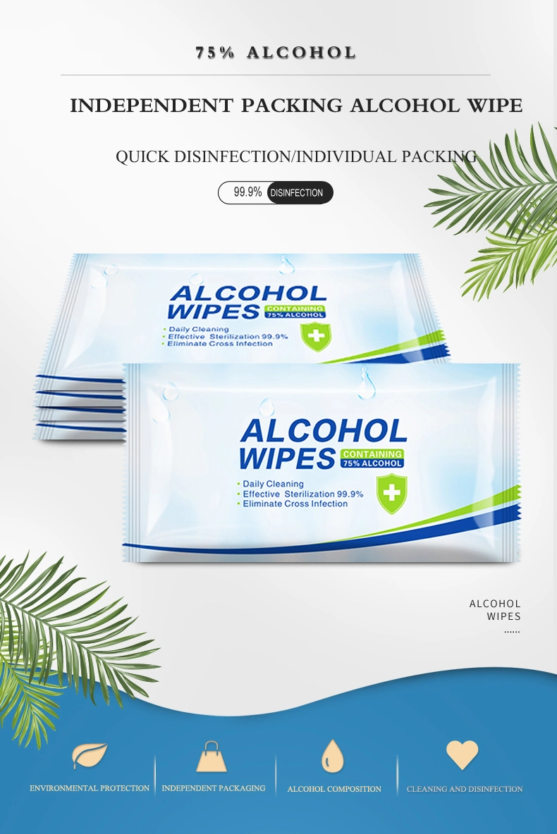 1PCS Per Bag, Individual Packing,   Hand Disfincting Cleaning Wipes, Alcohol Wet Wipes for Daily Cleaning 