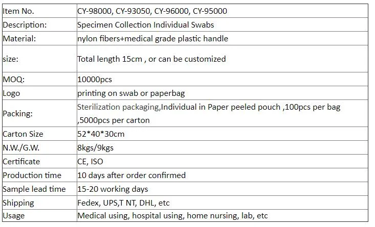 Nasopharyngeal Swab Cells Specimen Collection Nylon Flocked Swab Buccal Swab Oral Cells Sampling DNA Test Kit Flocked Swab