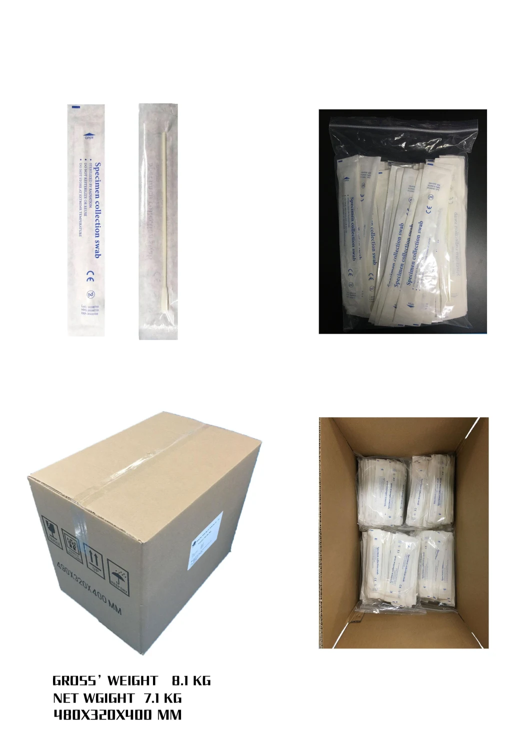 Disposable Sample Collection Swab Sampling Nasal Sterile Flocked Swab