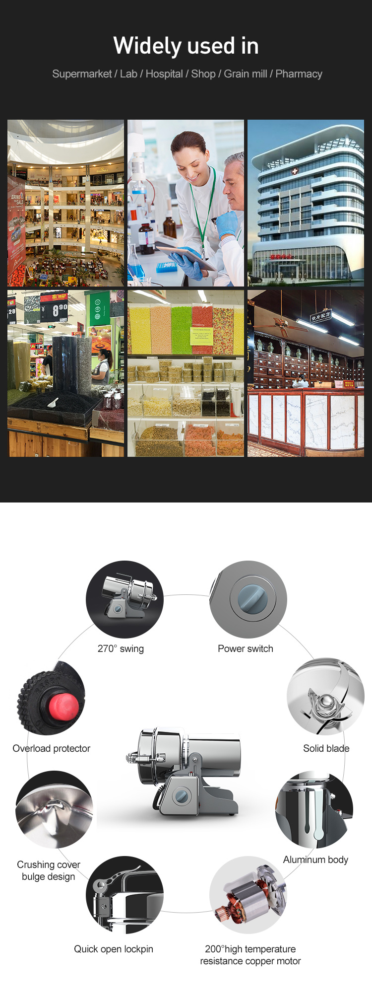 Commercial Corn Grinder Wheat Flour Mill Machinery Coffee Grinder Industrial Electric Flour Mill